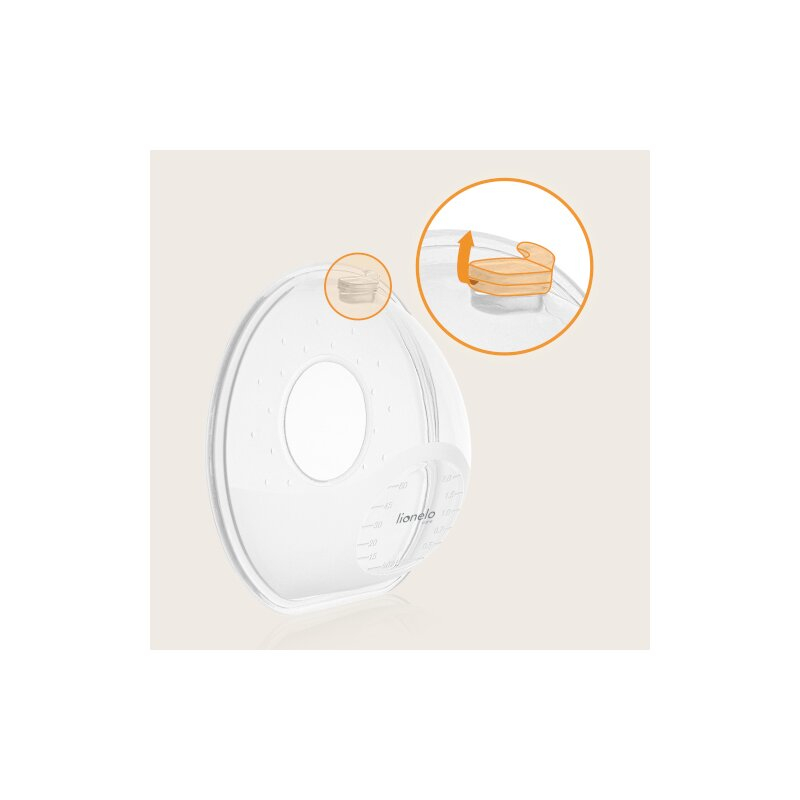 Colectoare san, Lionelo, 2 buc, 60 ml, fara BPA, Ergonomice, Compatibile cu orice sutien, Transparent [7]