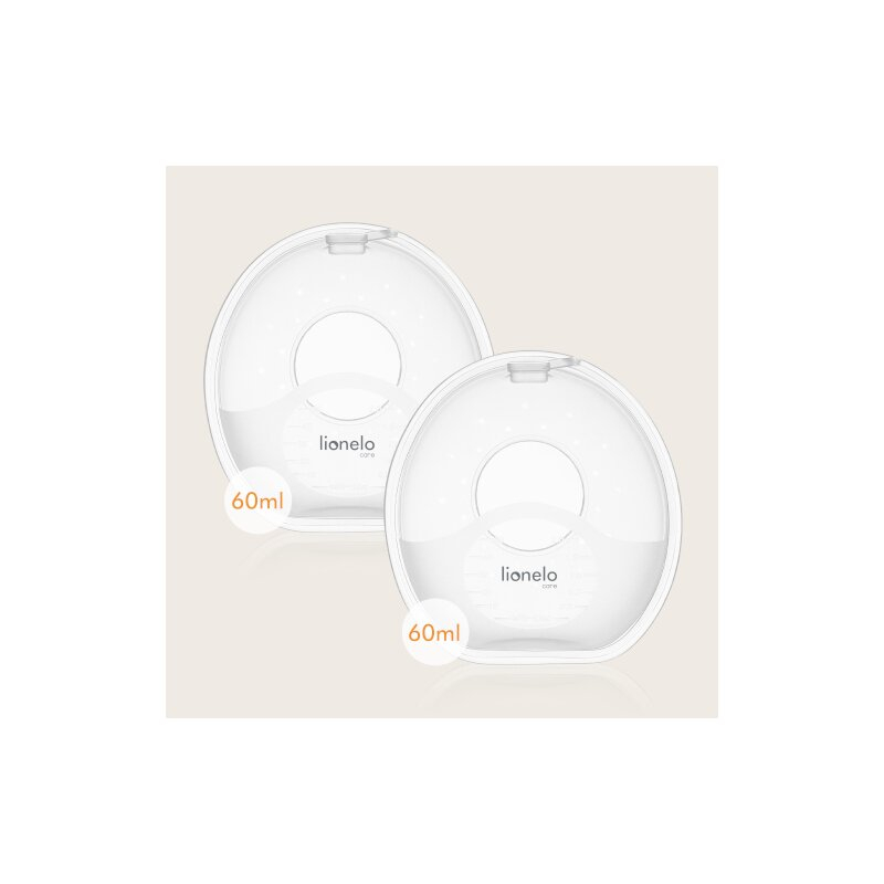 Colectoare san, Lionelo, 2 buc, 60 ml, fara BPA, Ergonomice, Compatibile cu orice sutien, Transparent [9]