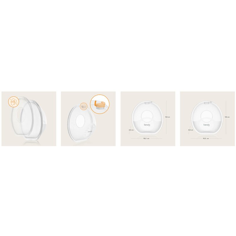 Colectoare san, Lionelo, 2 buc, 60 ml, fara BPA, Ergonomice, Compatibile cu orice sutien, Transparent [13]