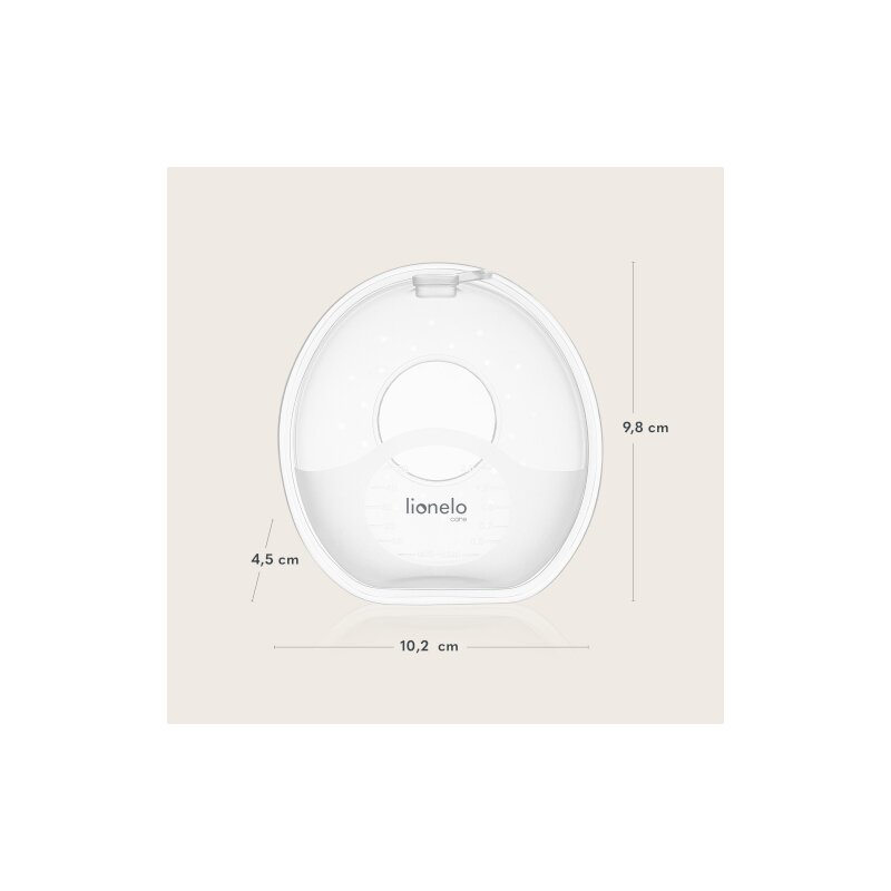 Colectoare san, Lionelo, 2 buc, 60 ml, fara BPA, Ergonomice, Compatibile cu orice sutien, Transparent [6]