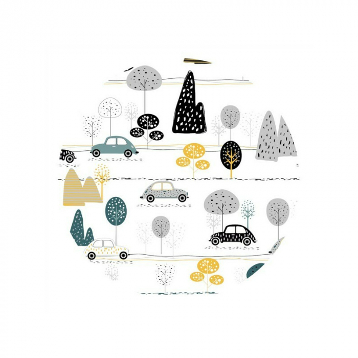 Cosulet bebelus, MimiNu, Pentru dormit, Baby Cocoon 75x55 cm, Husa 100% bumbac, Din bumbac certificat Oeko Tex Standard 100, Childrens Journey Grey [3]