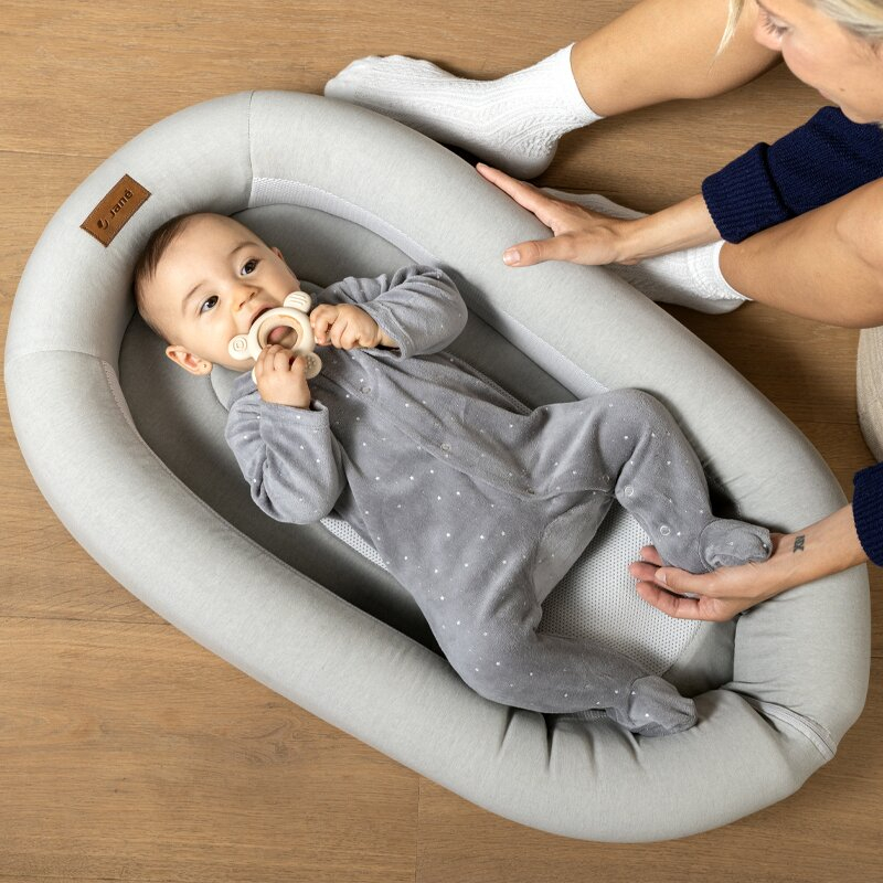 Cosulet confortabil pentru bebelusi, Jane, Joy Baby Nest, Material respirabil 3D, Cu perna pentru prevenire plagiocefalie, Botanic [3]