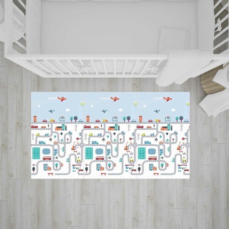 Covoras de joaca, Bocioland, City, Pliabil, Protectie impotriva loviturilor, Dimensiune mare, 200 x 150 cm, Cu Imprimeu pe ambele parti, Potrivit pentru utlizare atat in interior, cat si in exterior [4]