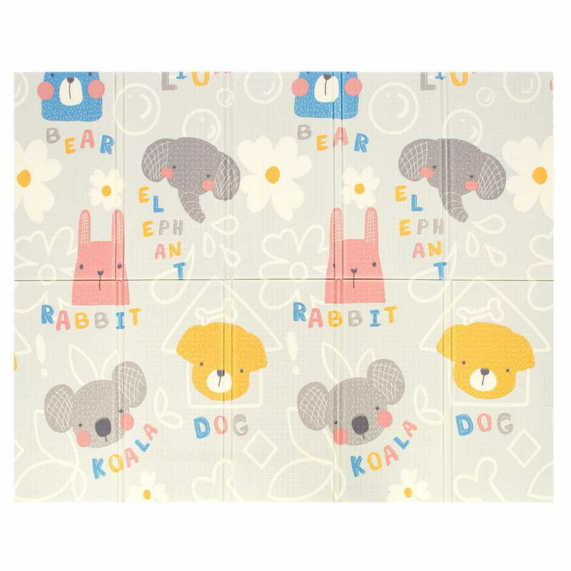 Covoras de joaca, Bocioland, Grey Elephant, Pliabil, Protectie impotriva loviturilor, Dimensiune mare, 180 x 150 cm, Cu Imprimeu pe ambele parti, Potrivit pentru utlizare atat in interior, cat si in e [7]