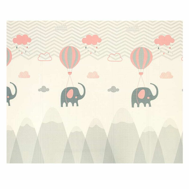 Covoras de joaca, Bocioland, Grey Elephant, Pliabil, Protectie impotriva loviturilor, Dimensiune mare, 180 x 150 cm, Cu Imprimeu pe ambele parti, Potrivit pentru utlizare atat in interior, cat si in e [6]