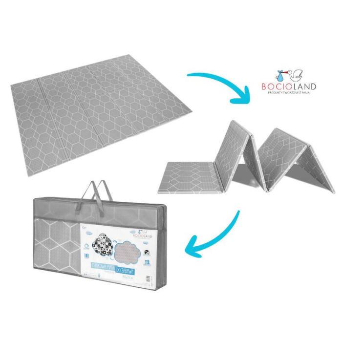 Covoras de joaca, Bocioland, Honeycomb, Pliabil, Protectie impotriva loviturilor, Dimensiune mare, 200 x 150 cm, Cu Imprimeu pe ambele parti, Potrivit pentru utlizare atat in interior, cat si in exter [9]