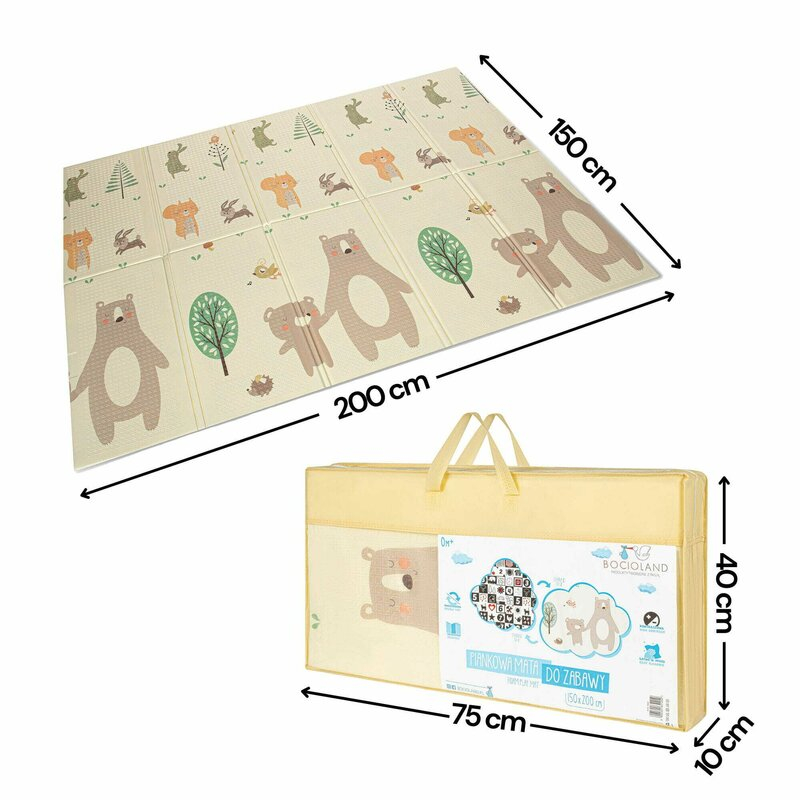 Covoras de joaca, Bocioland, Little Bear, Pliabil, Protectie impotriva loviturilor, Dimensiune mare, 200 x 150 cm, Cu Imprimeu pe ambele parti, Potrivit pentru utlizare atat in interior, cat si in ext [9]