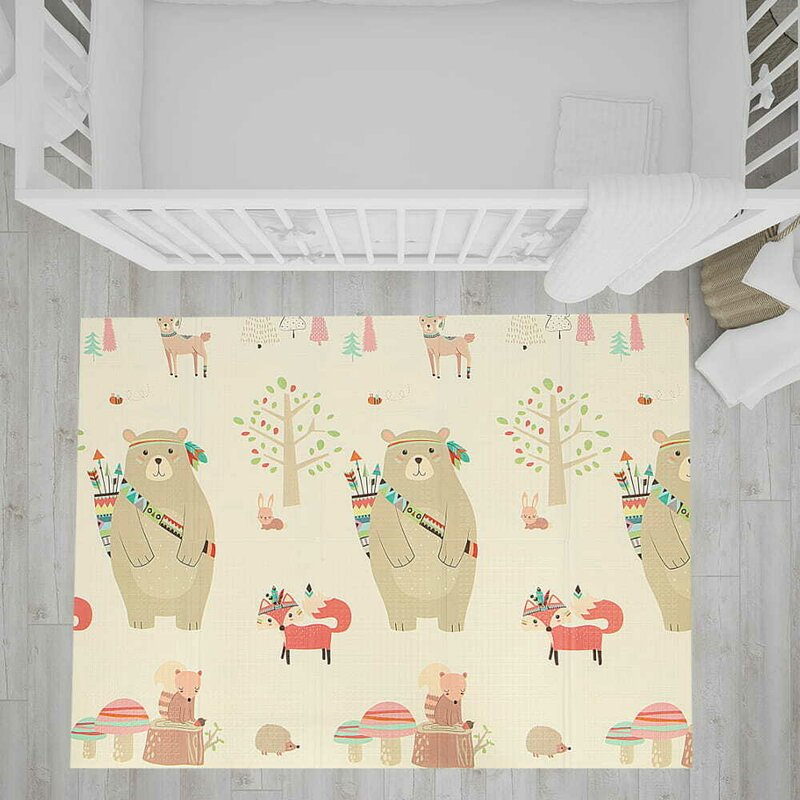 Covoras de joaca, Bocioland, Panda, Pliabil, Protectie impotriva loviturilor, Dimensiune mare, 180 x 150 cm, Cu Imprimeu pe ambele parti, Potrivit pentru utlizare atat in interior, cat si in exterior [9]