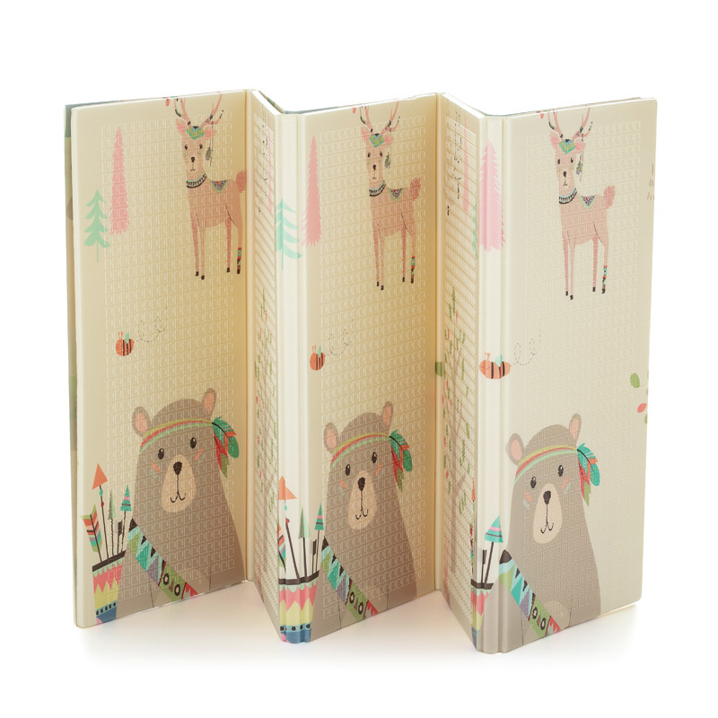 Covoras de joaca, Petite&Mars, Reversibil, Include geanta pentru transport, Pliabil si impermeabil, Non-toxic, 197 x 147 x 1 cm, Animale, 0 luni+, Multicolor [1]