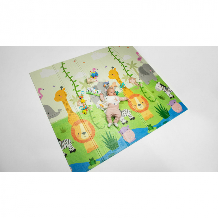 Covoras educativ, Lionelo, Robby, Pliabil, Impermeabil, Dimensiune mare, 200 x 180 cm, Cu Imprimeu pe ambele parti, Conform cu standardul european de securitate EN71, Multicolor [11]