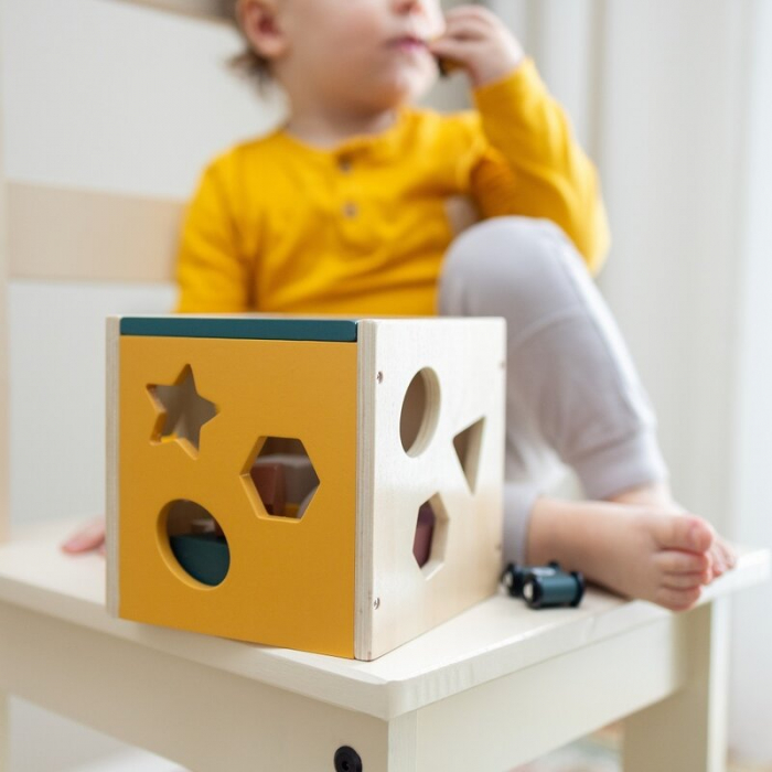 Cub de activitati, Petite&Mars, Gravity Wood of Mars, Cu 12 piese, 12 luni+, Multicolor [2]