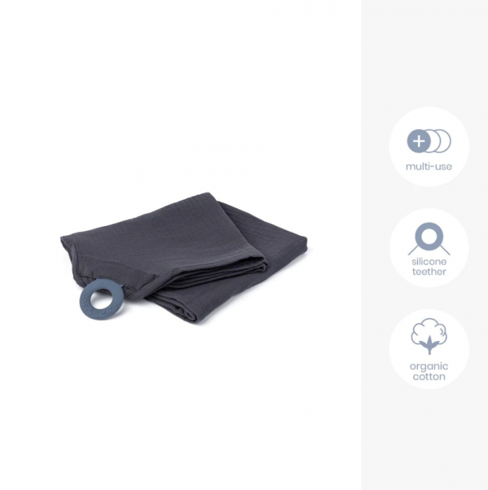Doomoo - Esarfa pentru alaptat multifunctionala din bumbac organic Mom’n Play Grey [3]