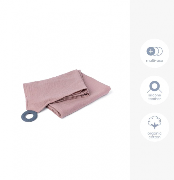 Doomoo - Esarfa pentru alaptat multifunctionala din bumbac organic Mom’n Play Pink [6]
