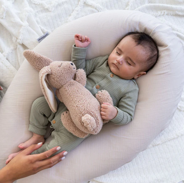 Doomoo - Perna mare 3 in 1 Comfy Big Tetra Almond din bumbac organic: perna gravide, suport pentru hranire, suport pentru bebe [2]