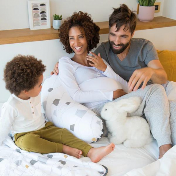 Doomoo - Perna mare pentru gravide si bebelusi 3 in 1, bumbac organic Buddy Bear Grey [2]