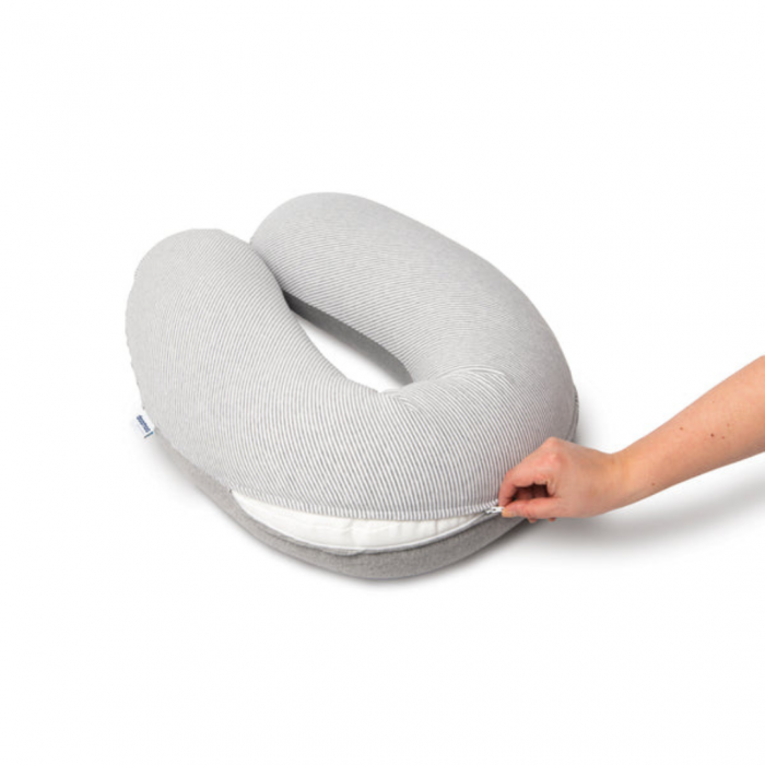 Doomoo - Perna mare pentru gravide si bebelusi 3 in 1, bumbac organic Buddy Light Grey [7]