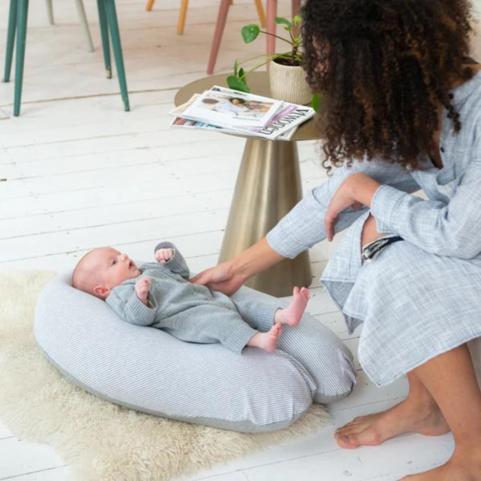 Doomoo - Perna mare pentru gravide si bebelusi 3 in 1, bumbac organic Buddy Light Grey [6]