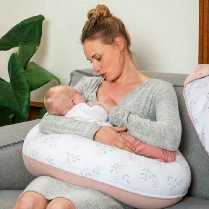 Doomoo - Perna mare pentru gravide si bebelusi 3 in 1, bumbac organic Buddy Spring Pink [3]