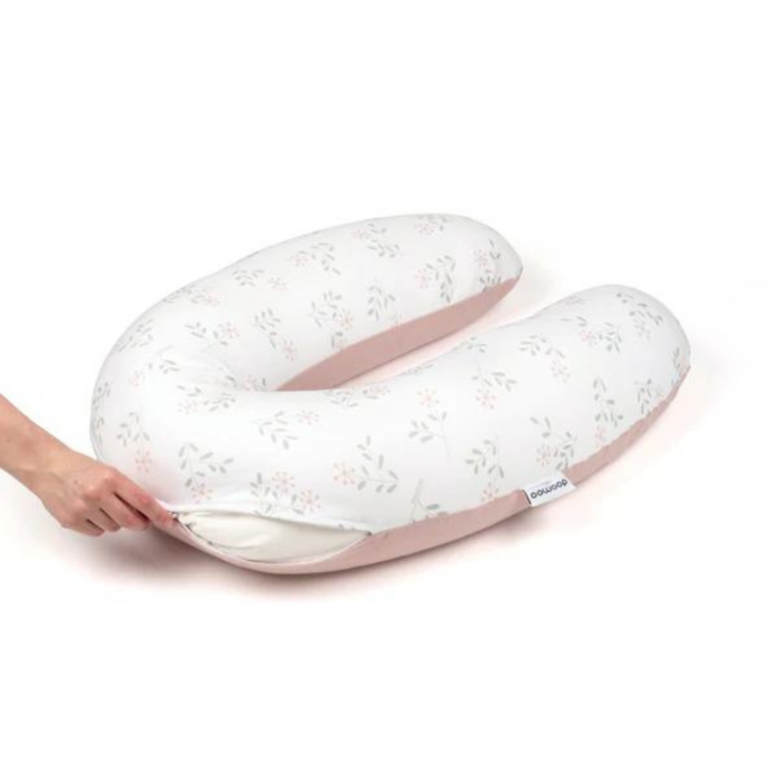 Doomoo - Perna mare pentru gravide si bebelusi 3 in 1, bumbac organic Buddy Spring Pink [8]