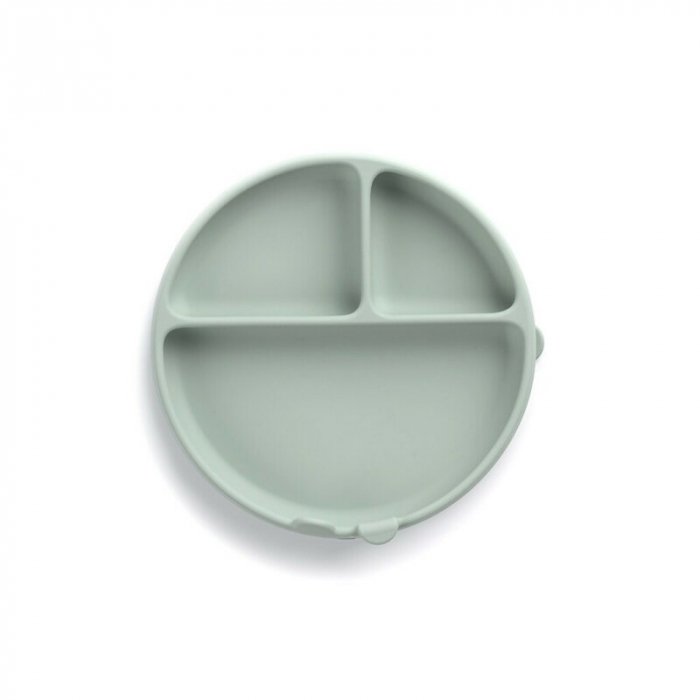 Farfurie BLW, Jane, Din silicon, Cu ventuze, 17 x 17 x 4 cm, BPA Free, Mint [2]