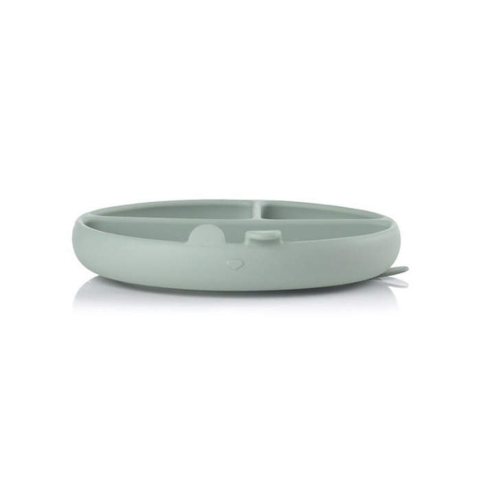 Farfurie BLW, Jane, Din silicon, Cu ventuze, 17 x 17 x 4 cm, BPA Free, Mint [3]