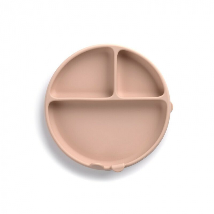 Farfurie BLW, Jane, Din silicon, Cu ventuze, 17 x 17 x 4 cm, BPA Free, Pale [2]