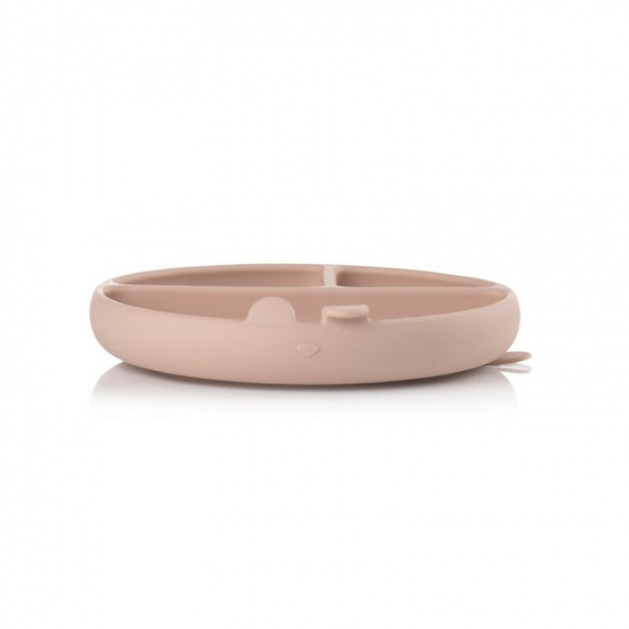 Farfurie BLW, Jane, Din silicon, Cu ventuze, 17 x 17 x 4 cm, BPA Free, Pale [3]