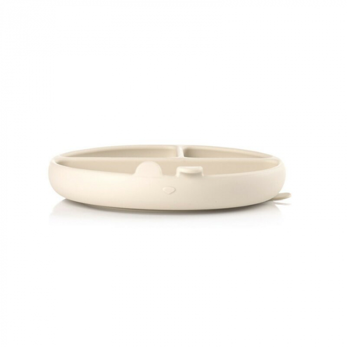 Farfurie BLW, Jane, Din silicon, Cu ventuze, 17 x 17 x 4 cm, BPA Free, Sand [3]
