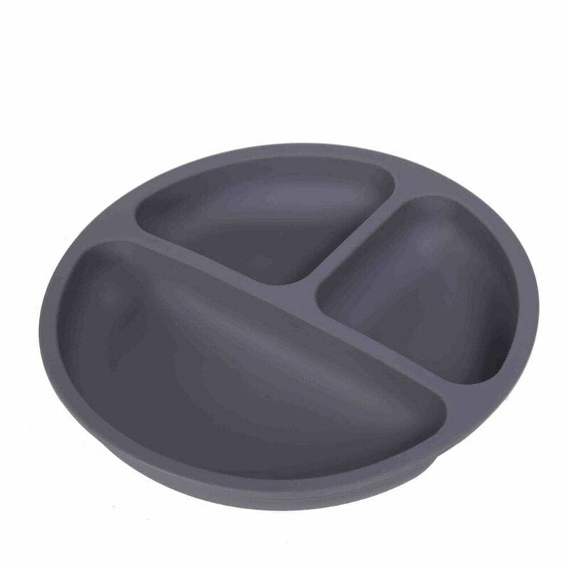 Farfurie compartimentata, Bocioland, Rotunda, Cu 3 compartimente, Silicon, Fara BPA, 6-36 luni, Antracite [1]