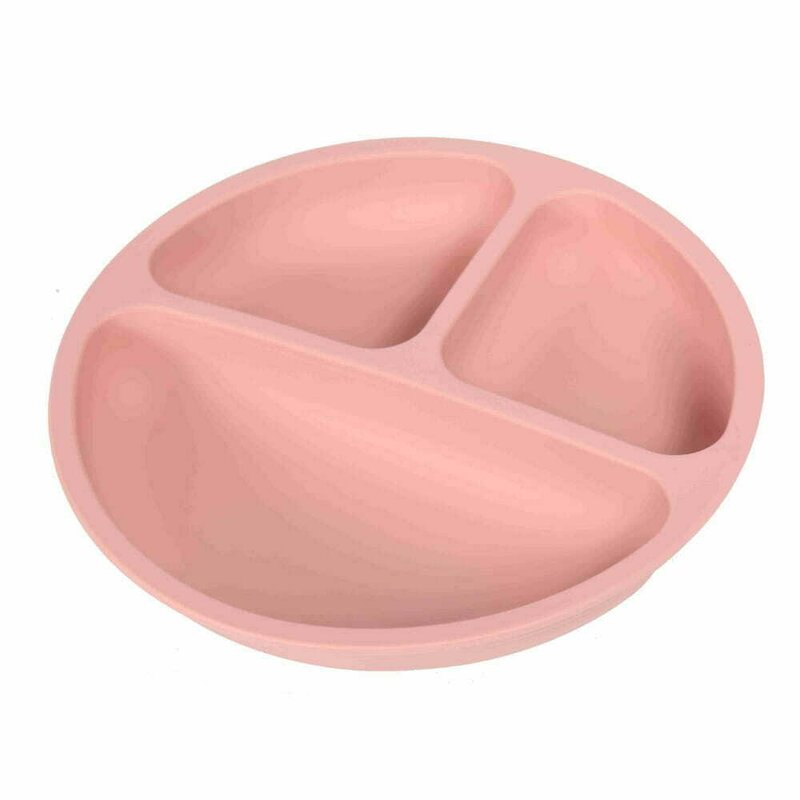 Farfurie compartimentata, Bocioland, Rotunda, Cu 3 compartimente, Silicon, Fara BPA, 6-36 luni, Pink [1]