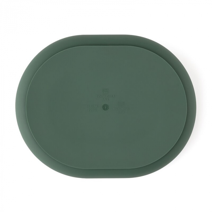 Farfurie compartimentata, Petite&Mars, Take&Match, Ovala, Cu ventuza si 3 compartimente, Silicon, Fara BPA, 630 ml, 6 luni+, Verde [3]