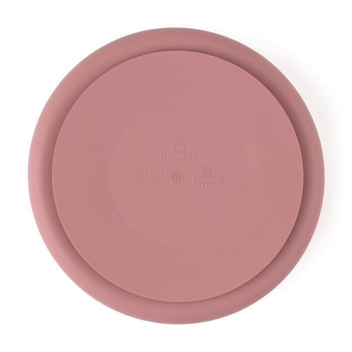 Farfurie compartimentata, Petite&Mars, Take&Match, Rotunda, Cu ventuza si 3 compartimente, Silicon, Fara BPA, 500 ml, 6 luni+, Roz [3]