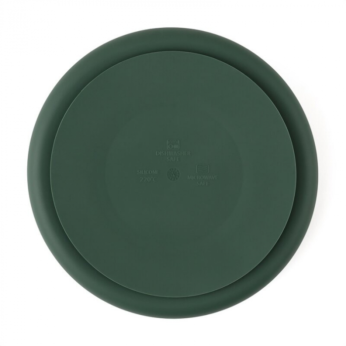 Farfurie compartimentata, Petite&Mars, Take&Match, Rotunda, Cu ventuza si 3 compartimente, Silicon, Fara BPA, 500 ml, 6 luni+, Verde [3]