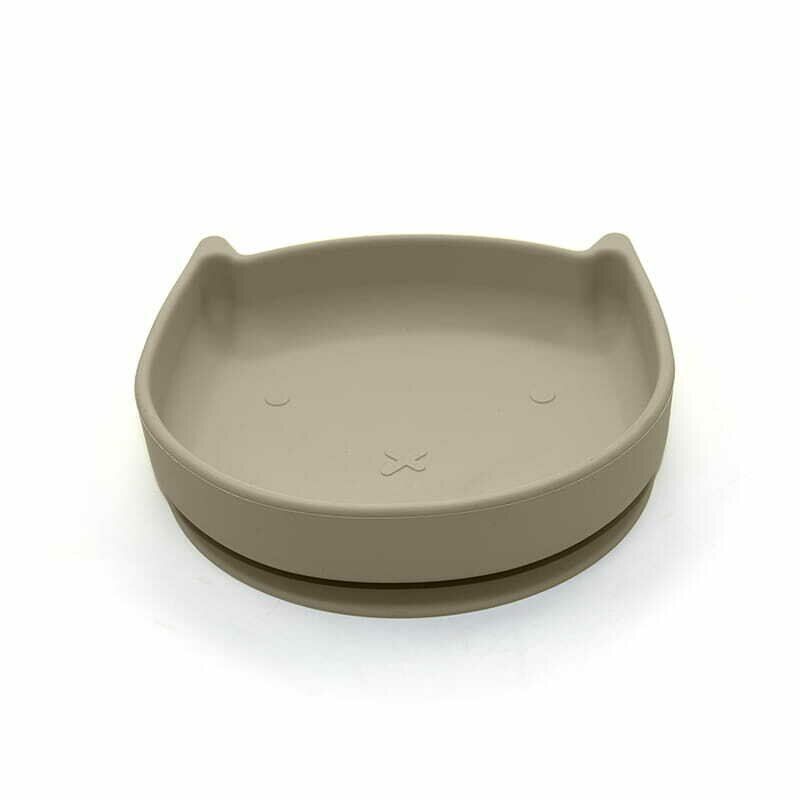 Farfurie in forma de pisicuta, Bocioland, Cu ventuze, Silicon, Fara BPA, 6-36 luni, Dark Beige [2]