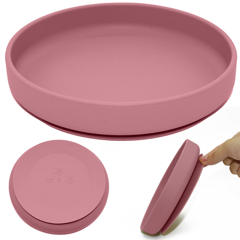 Farfurie, Petite&Mars, Take&Match, Din silicon, Cu ventuza, Fara BPA, 6 luni+, 400 ml, Roz [3]