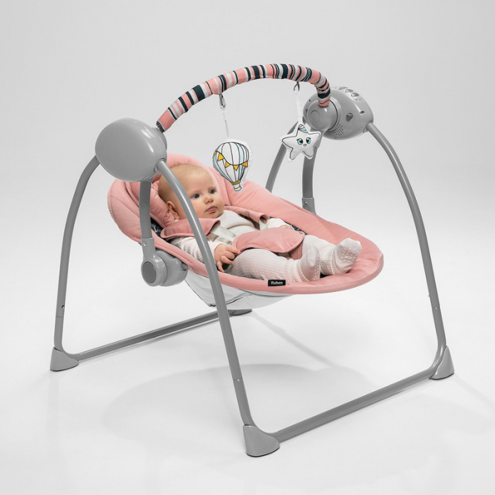 Fotoliu balansoar, Lionelo, Electric, Ruben, Cu spatar reglabil, Cu 12 melodii relaxante si sunete ale naturii, Cu 3 programe de balansare automata, Conform cu standardul european EN 16232, 68x65 cm,  [14]