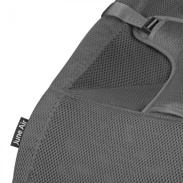 Fotoliu balansoar, Lionelo June AIR, Cu arcada cu jucarii, Ergonomic, Permite circulatia aerului, Balansare manuala, Pliabil, 0 luni+, Gri [11]