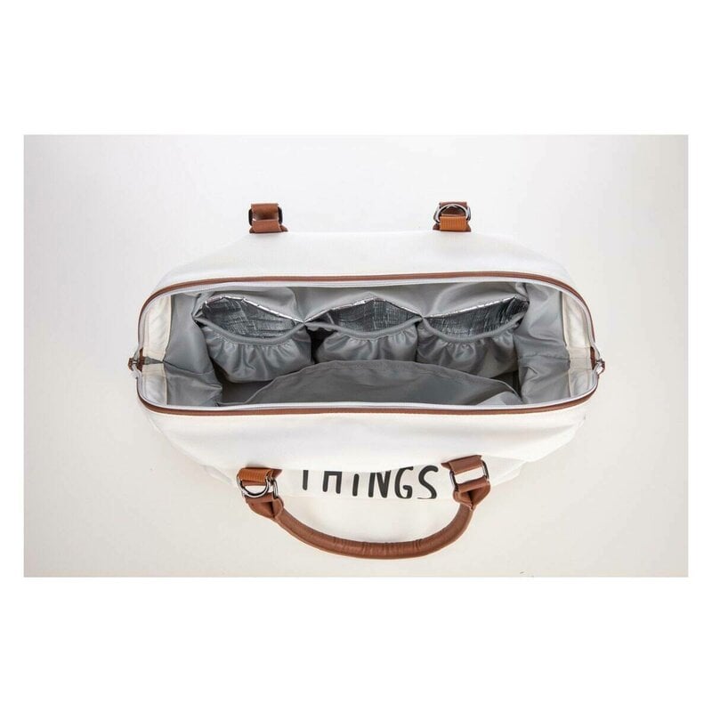 Geanta mamici, FreeON, Mommy things, Spatioasa si practica, Cu multiple buzunare, Include si 2 genti mai mici, Beige [5]