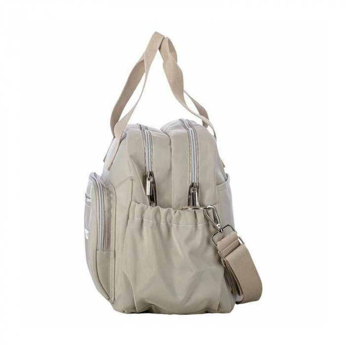 Geanta pentru scutece, FreeON, Style, Impermbeabila, Cu multiple buzunare, Dimensiune compacta, 39x32x18 cm, Grey/beige [3]