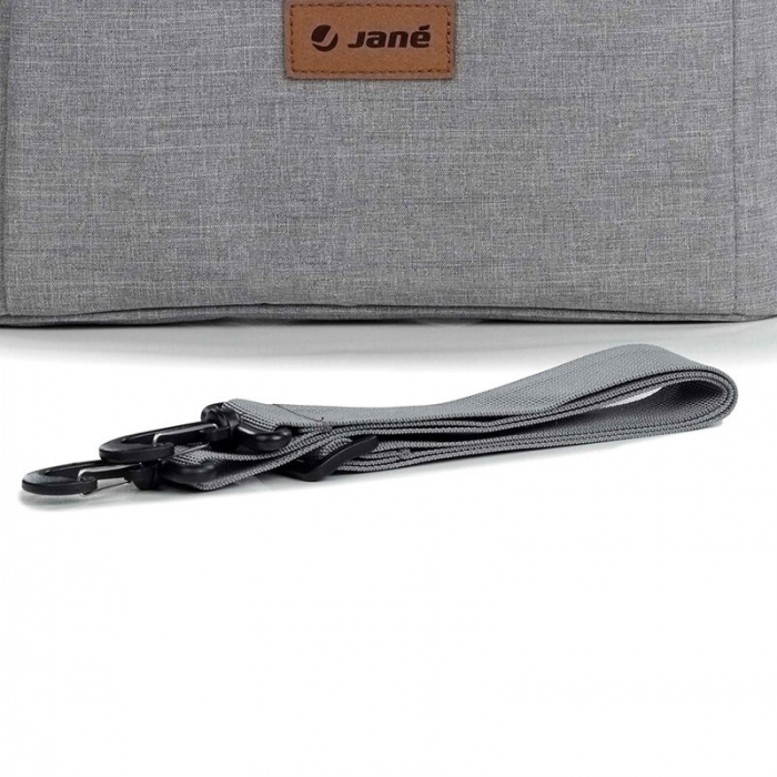 Geanta pentru scutece si organizator carucior, Jane, Cu multiple compartimente, Dimensiune compacta 32 x 10 x 21 cm, Dim Grey [5]