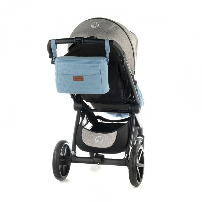 Geanta pentru scutece si organizator carucior, Jane, Cu multiple compartimente, Dimensiune compacta 32 x 10 x 21 cm, Dim Grey [6]