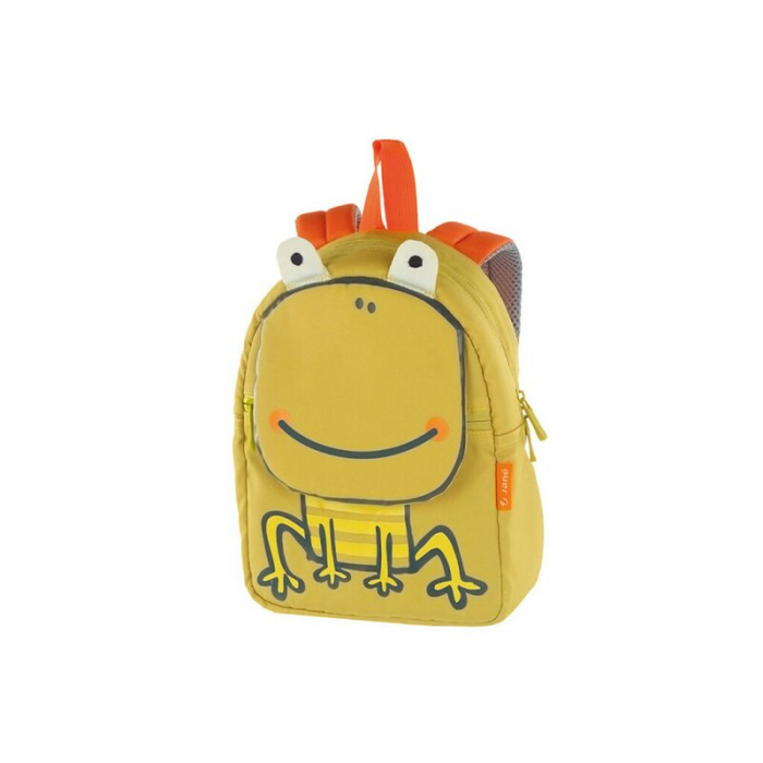 Ghiozdanel, Jane, Frog, Cu un compartiment interior pentru sticla, Inchidere cu fermoar, Bretele si spate captusite si moi, Cu eticheta pentru nume, 20.5 x 9 x 30 cm [1]