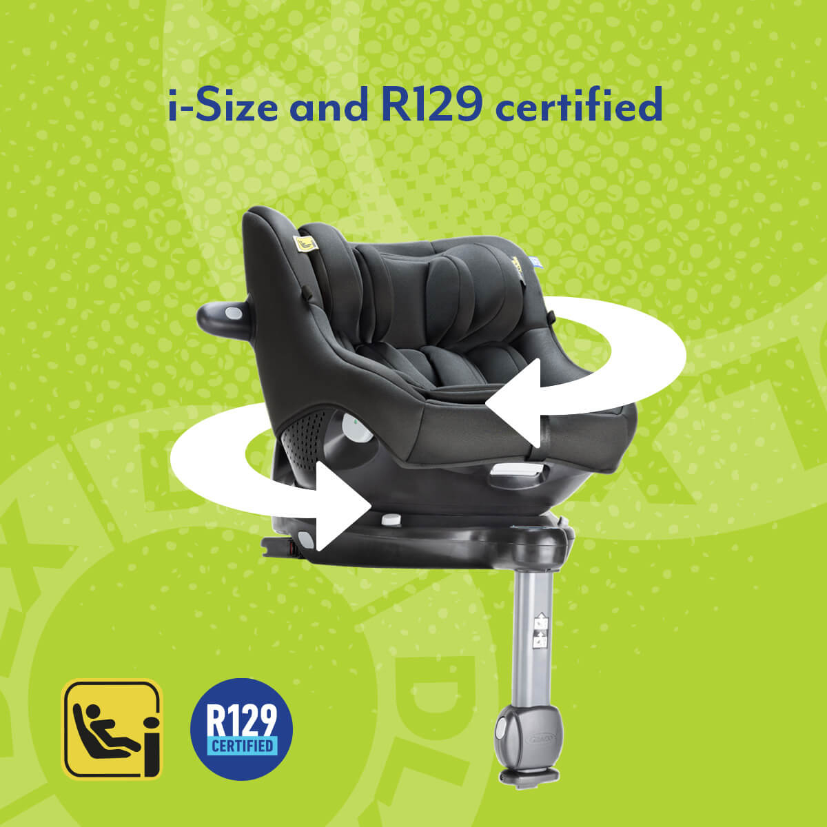 Graco - Scaun auto Turn2Me 360° Iron, 40-105 cm, certificata R129 si testat ADAC [7]