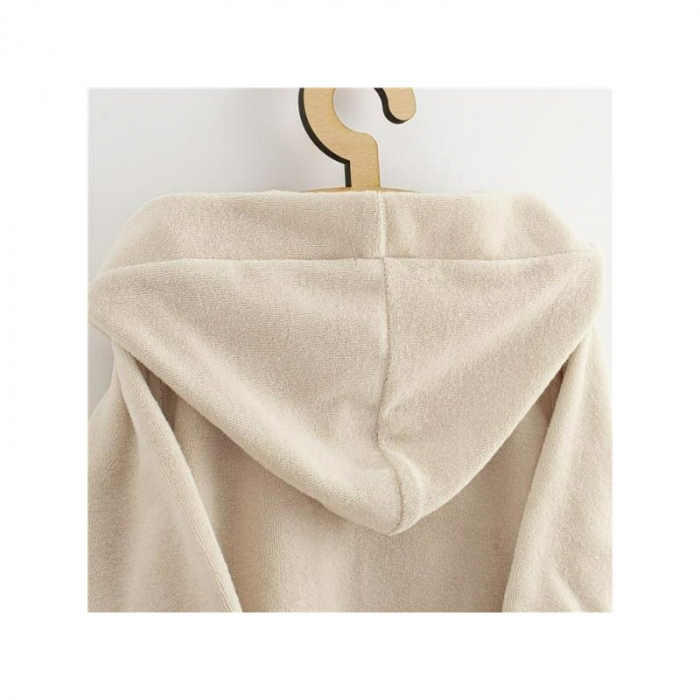 Halat de baie, New Baby, Pentru copii, Cu buzunare, Cu cordon, Marime 104/110, Din bumbac 100%, Beige [2]