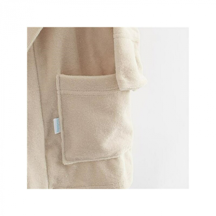 Halat de baie, New Baby, Pentru copii, Cu buzunare, Cu cordon, Marime 104/110, Din bumbac 100%, Beige [3]