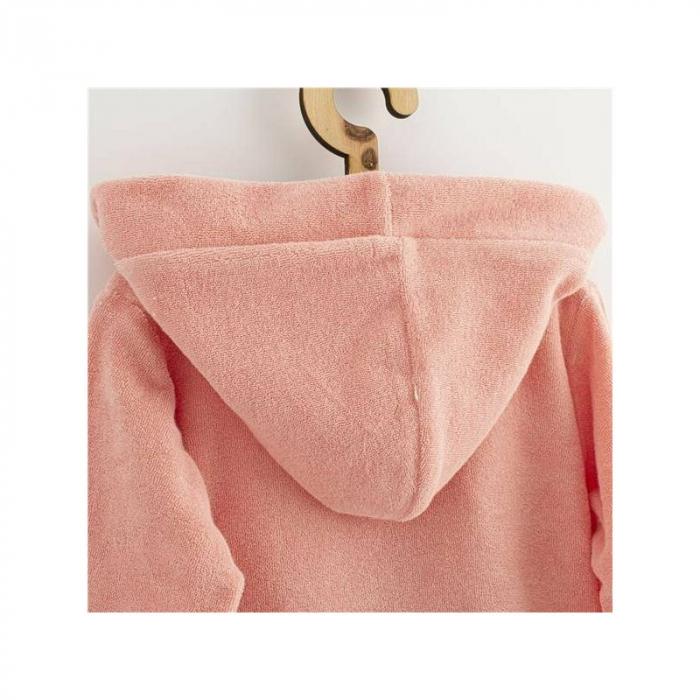 Halat de baie, New Baby, Pentru copii, Cu buzunare, Cu cordon, Marime 104/110, Din bumbac 100%, Pink [2]