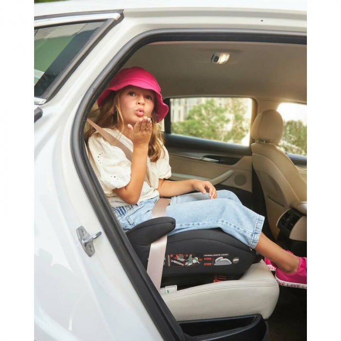 Inaltator auto, Be Cool, Boosty I-Size, 125- 150 cm, Cu sistem de reglare treptata a inaltimii, Instalare cu sistem Isofix si centura de prindere, Cu husa detasabila, Conform standardului de securitat [11]