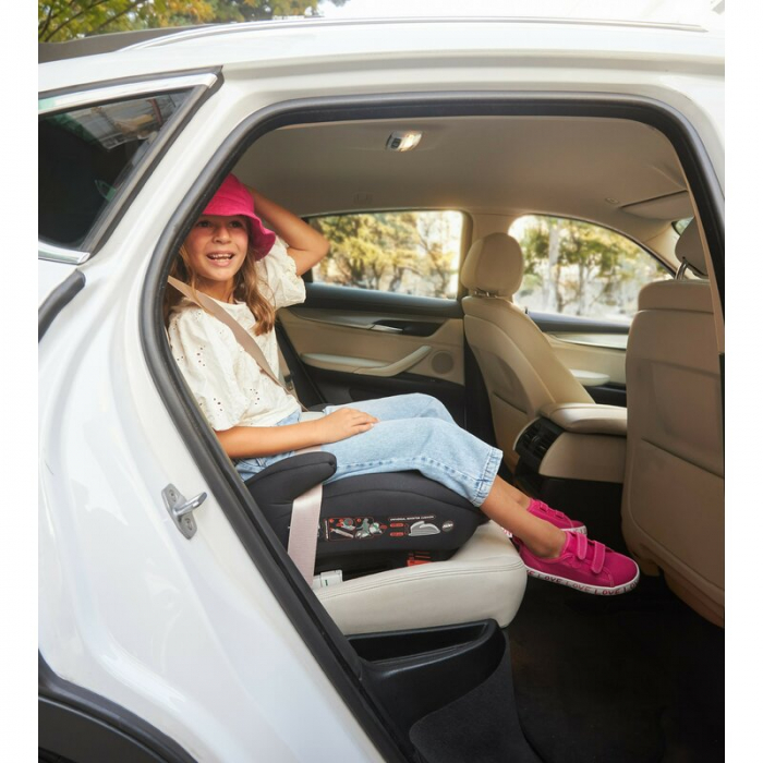 Inaltator auto, Be Cool, Boosty I-Size, 125- 150 cm, Cu sistem de reglare treptata a inaltimii, Instalare cu sistem Isofix si centura de prindere, Cu husa detasabila, Conform standardului de securitat [10]