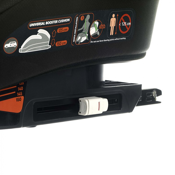 Inaltator auto, Be Cool, Boosty I-Size, 125- 150 cm, Cu sistem de reglare treptata a inaltimii, Instalare cu sistem Isofix si centura de prindere, Cu husa detasabila, Conform standardului de securitat [5]