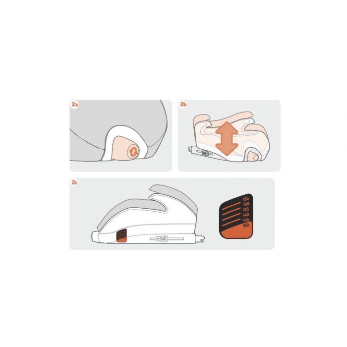 Inaltator auto, Be Cool, Boosty I-Size, 125- 150 cm, Cu sistem de reglare treptata a inaltimii, Instalare cu sistem Isofix si centura de prindere, Cu husa detasabila, Conform standardului de securitat [6]